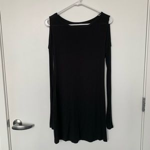 Long Sleeve Black TShirt Dress